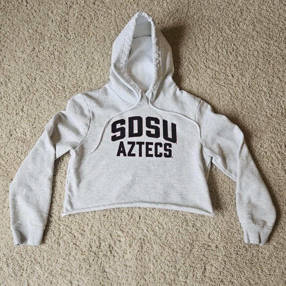 League Women's Light Gray SDSU Aztecs Cropped Hoodie